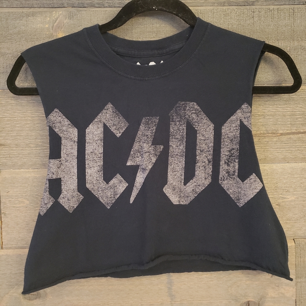 AC/DC Graphic Cotton Band Tee Small Cropped